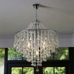 Searchlight Dorchester lysekrone, krystallglass, 5 lyskilder, Ø 64 cm, E14| Lysekroner
