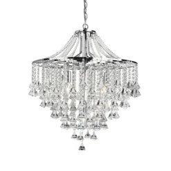 Searchlight Dorchester lysekrone, krystallglass, 5 lyskilder, Ø 64 cm, E14| Lysekroner