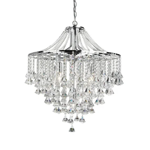 Searchlight Dorchester lysekrone, krystallglass, 5 lyskilder, Ø 64 cm, E14| Lysekroner