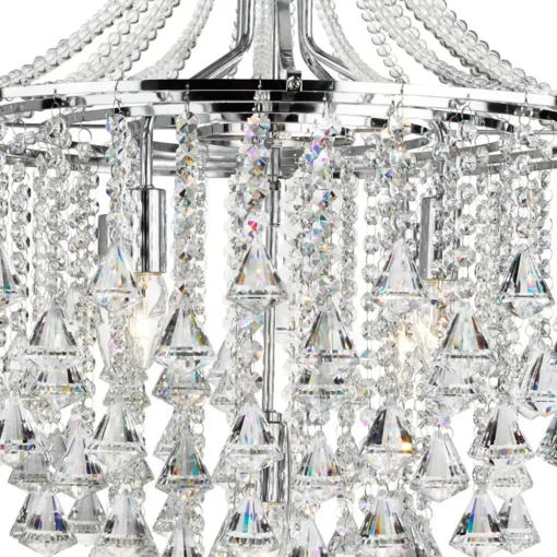 Searchlight Dorchester lysekrone, krystallglass, 5 lyskilder, Ø 64 cm, E14| Lysekroner