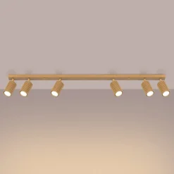 SOLLUX LIGHTING Downlight carbon, gullfarget, lengde 117 cm, aluminium, 6 lyskilder.| Taklamper