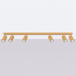 SOLLUX LIGHTING Downlight carbon, gullfarget, lengde 117 cm, aluminium, 6 lyskilder.| Taklamper