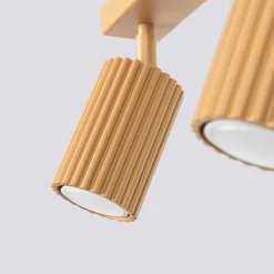 SOLLUX LIGHTING Downlight carbon, gullfarget, lengde 117 cm, aluminium, 6 lyskilder.| Taklamper