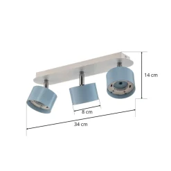 Eko-Light Downlight Cloudy med 3 lyskilder, blå| Spotter I Tak