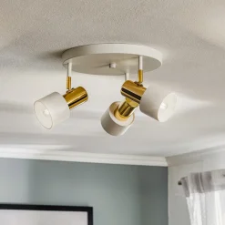 Argon Downlight Destin, 3 lyskilder, hvit/messing Outlet