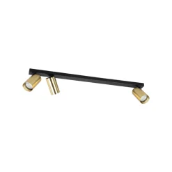Milagro Lighting Downlight Hero, svart/gull, 3 lyskilder, 70 cm, metall Discount