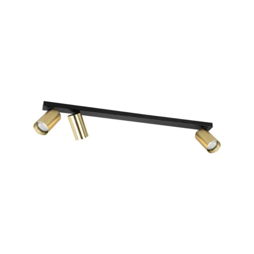 Milagro Lighting Downlight Hero, svart/gull, 3 lyskilder, 70 cm, metall Discount