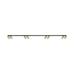 Milagro Lighting Downlight Hero, svart/gull, 8 lyskilder, 240 cm, metall| Spotter I Tak