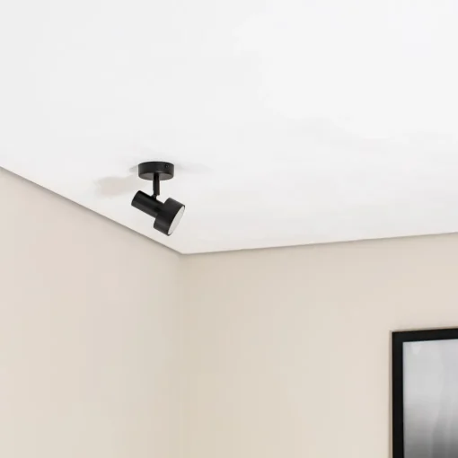 SIGMA Downlight Mona, 1 lyskilde, svart, bevegelig, stål