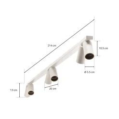 Nowodvorski Lighting Downlight Mono VI hvit/gull, 6 lyskilder| Spotter I Tak