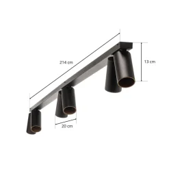 Nowodvorski Lighting Downlight Mono VI, svart/gull, 6 lyskilder| Spotter I Tak