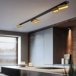 Nowodvorski Lighting Downlight Mono VI svart/messing 6 lyskilder