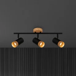 Briloner Downlight Plek GU10 svart/tre 3 lyskilder Online