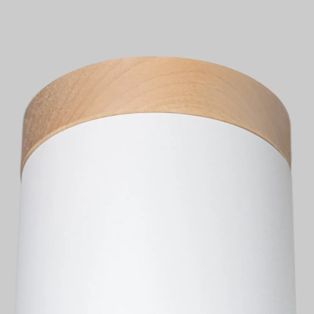 SOLLUX LIGHTING Downlight Rif, hvit, Ø 12 cm, tre, aluminium| Spotter I Tak