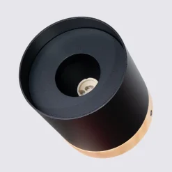 SOLLUX LIGHTING Downlight Rif, svart, Ø 12 cm, tre, aluminium Clearance