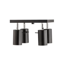 SOLLUX LIGHTING Downlight Round i svart, 4 lyskilder, firkantet