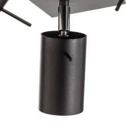 SOLLUX LIGHTING Downlight Round i svart, 4 lyskilder, firkantet