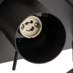 SOLLUX LIGHTING Downlight Round i svart, 4 lyskilder, firkantet