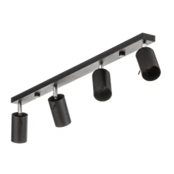 SOLLUX LIGHTING Downlight Round i svart, 4 lyskilder lineære| Spotter I Tak