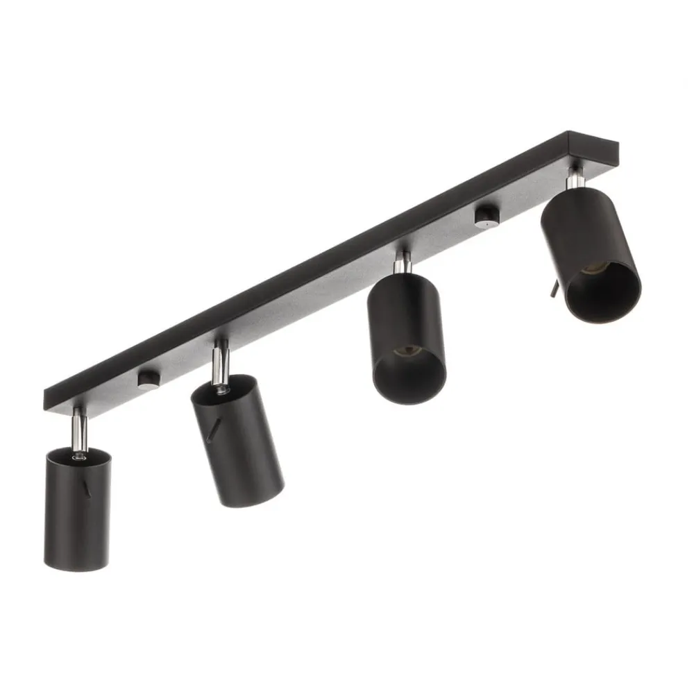 SOLLUX LIGHTING Downlight Round i svart, 4 lyskilder lineære| Spotter I Tak