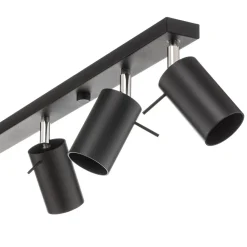 SOLLUX LIGHTING Downlight Round i svart, 6 lyskilder lineært