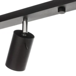 SOLLUX LIGHTING Downlight Round i svart, 6 lyskilder lineært