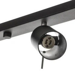 SOLLUX LIGHTING Downlight Round i svart, 6 lyskilder lineært