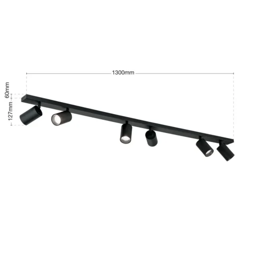 ORION Downlight Sean 6 lyskilder, svart New
