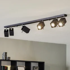 SOLLUX LIGHTING Downlight Square, svart 6 lyskilder lineær Best