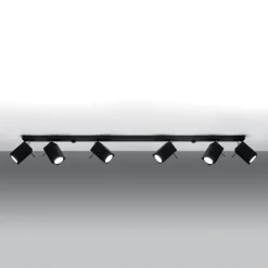 SOLLUX LIGHTING Downlight Square, svart 6 lyskilder lineær Best