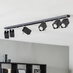 SOLLUX LIGHTING Downlight Square, svart 6 lyskilder lineær Best