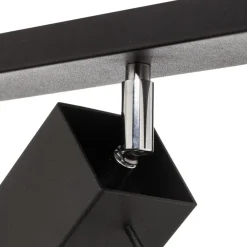 SOLLUX LIGHTING Downlight Square, svart 6 lyskilder lineær Best