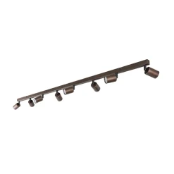 TK Lighting Downlight Top, justerbar, brun, 8 lyskilder, lineær| Spotter I Tak|Taklamper