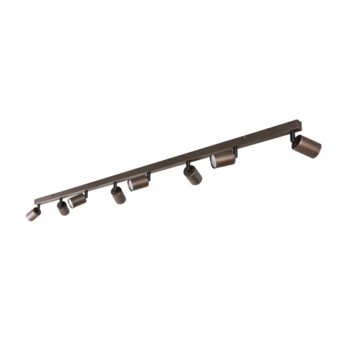 TK Lighting Downlight Top, justerbar, brun, 8 lyskilder, lineær| Spotter I Tak|Taklamper