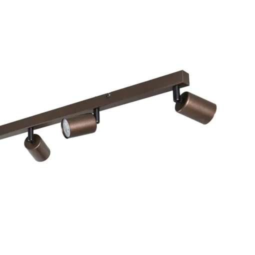 TK Lighting Downlight Top, justerbar, brun, 8 lyskilder, lineær| Spotter I Tak|Taklamper