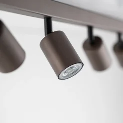 TK Lighting Downlight Top, justerbar, brun, 8 lyskilder, lineær| Spotter I Tak|Taklamper