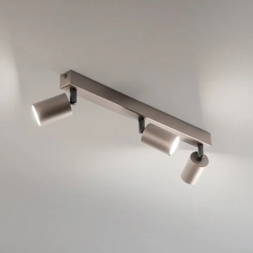 TK Lighting Downlight Top, justerbar, brun, 3 lyskilder, lineær| Spotter I Tak|Taklamper