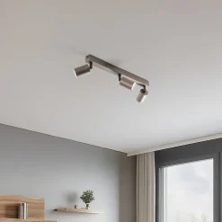 TK Lighting Downlight Top, justerbar, brun, 3 lyskilder, lineær| Spotter I Tak|Taklamper