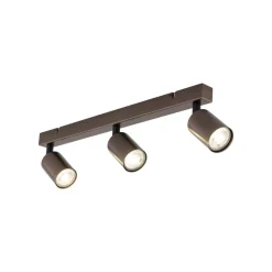 TK Lighting Downlight Top, justerbar, brun, 3 lyskilder, lineær| Spotter I Tak|Taklamper
