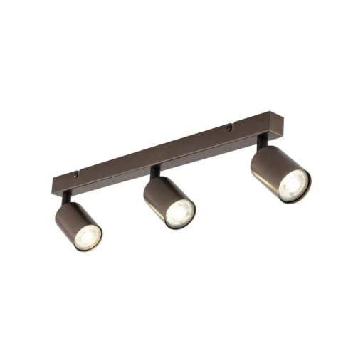 TK Lighting Downlight Top, justerbar, brun, 3 lyskilder, lineær| Spotter I Tak|Taklamper