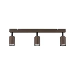 TK Lighting Downlight Top, justerbar, brun, 3 lyskilder, lineær| Spotter I Tak|Taklamper