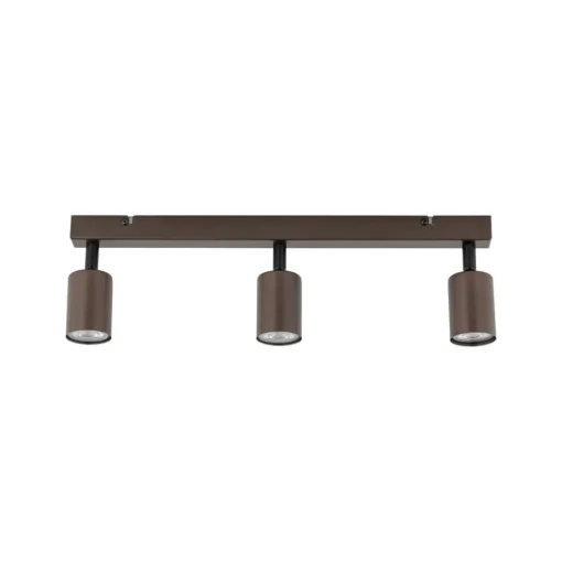 TK Lighting Downlight Top, justerbar, brun, 3 lyskilder, lineær| Spotter I Tak|Taklamper