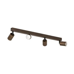 TK Lighting Downlight Top, justerbar, brun, 4 lyskilder, lineær New