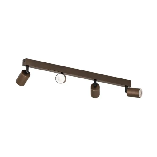 TK Lighting Downlight Top, justerbar, brun, 4 lyskilder, lineær New
