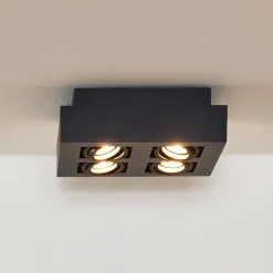 Lucide Downlight Xirax, 4 lyskilder, svart| Spotter I Tak