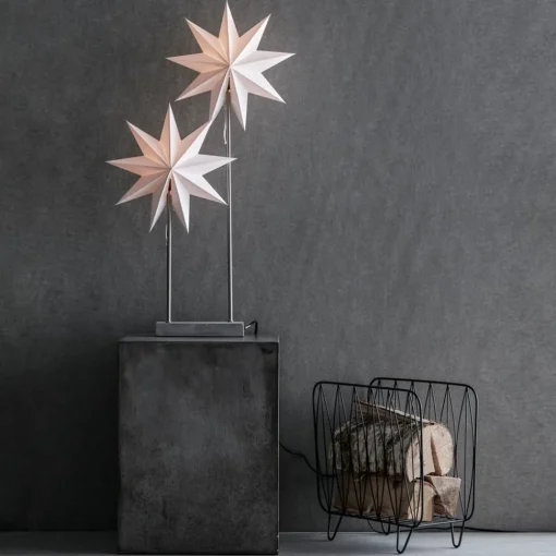 Markslöjd Duva bordlampe papirstjerne med to stjerner| Julebelysning