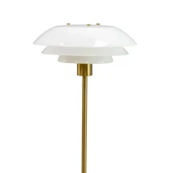 Dyberg Larsen gulvlampe DL31, messingfarget, høyde 133 cm New