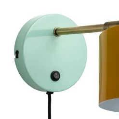 Dyberg Larsen Ocean vegglampe karri messing turkis| Vegglamper