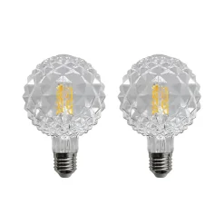 Lucande E27 3,8W LED-pære G95 2 700 K struktur klart 2 stk Sale