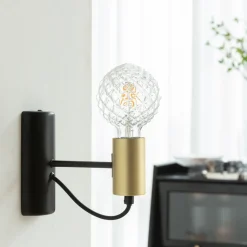 Lucande E27 3,8W LED-pære G95 2 700 K struktur klart 2 stk Sale